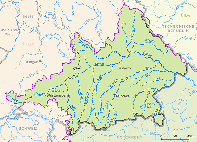 Das deutsche Einzugsgebiet der Donau